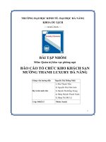 tiểu luận báo cáo tổ chức kho khách sạn mường thanh luxury đà nẵng