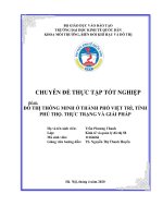 Chuyên đề thực tập tốt nghiệp: Đô thị thông minh ở Thành phố Việt Trì, Tỉnh Phú Thọ. Thực trang và giải pháp