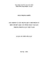 Xác định và xây dựng quy chế pháp lý đối với dữ liệu có tính chất tài sản trong pháp luật Việt Nam