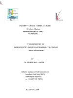 intership report on improving employee engagement in lavie company hưng yên factory