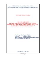 skkn cấp tỉnh một số giải pháp chỉ đạo giáo viên nâng cao chất lượng hoạt động chơi ngoài trời cho trẻ mẫu giáo tại trường mầm non hoằng xuân 1