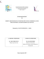 internship report on credit card business plan for the joint stock commercial bank for investment and development of vietnam