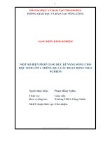 skkn cấp tỉnh một số biện pháp giáo dục kĩ năng sống cho học sinh lớp 6 thông qua các hoạt động trải nghiệm