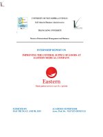internship report on improving the control supply of goods at eastern medical company