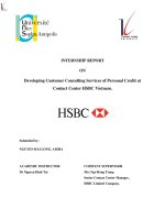 developing customer consulting services of personal credit at contact center hsbc vietnam
