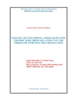 skkn cấp tỉnh giáo dục kĩ năng phòng chống đuối nước cho học sinh thông qua công tác chủ nhiệm lớp ở trường thcs hoằng châu