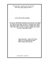 skkn cấp tỉnh sử dụng mô hình lớp học đảo ngược kết hợp kỹ thuật dạy học tích cực trong dạy môn sinh học thpt nhằm nâng cao hiệu quả học tập giúp rèn luyện và phát triển kỹ năng tư duy cho học sinh