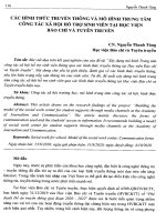 CÁC HÌNH THỨC TRUYỀN THÔNG VÀ MÔ HÌNH TRUNG TÂM CÔNG TÁC XÃ HỘI HỖ TRỢ SINH VIÊN TẠI HỌC VIỆN BÁO CHÍ VÀ TUYÊN TRUYỀN