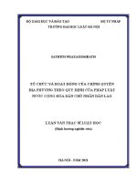 tổ chức và hoạt động của chính quyền địa phương theo quy định của pháp luật nước cộng hoà dân chủ nhân dân lào
