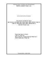 skkn cấp tỉnh ứng dụng sơ đồ tư duy để nâng cao hiệu quả dạy học môn tiếng việt ở lớp 3a trường tiểu học minh sơn 2 huyện ngọc lặc