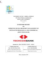 internship report on improving human resource management of vietnam technological and commercial joint stock bank