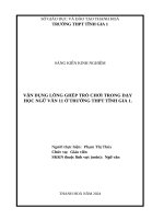 skkn cấp tỉnh vận dụng lồng ghép trò chơi trong dạy học ngữ văn 11