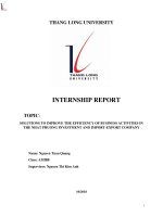 solutions to improve the efficiency of business activities in the nhat phuong investment and import export company