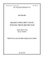 Tóm Tắt: Đạo Đức Công Chức Cấp Xã Vùng Bắc Trung Bộ Việt Nam
