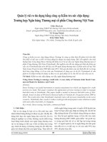 SỬ DỤNG CÔNG CỤ KIỂM TRA SỨC CHỊU ĐỰNG ĐỂ QUẢN LÝ RỦI RO TÍN DỤNG: TRƯỜNG HỢP NGÂN HÀNG THƯƠNG MẠI CỔ PHẦN CÔNG THƯƠNG VIỆT NAM