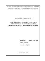 skkn cấp tỉnh some strategies to create excitement for 11th graders to learn english at nguyen mong tuan comprehensive school
