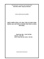 skkn cấp tỉnh phát triển năng lực học tập của học sinh thông qua kĩ năng giải bài tập năng lượng hóa học