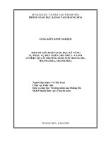 skkn cấp tỉnh giải pháp giáo dục kỹ năng tự phục vụ bản thân cho trẻ 3 4 tuổi có hiệu quả ở trường mầm non hoằng hà