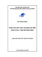 phân tích sức chịu tải đoạn cọc bên dưới ocell theo mô hình động