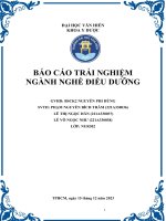 báo cáo trải nghiệm ngành nghề điều dưỡng tại trung tâm y tế huyện bình chánh và trạm y tế xã phong phú huyện bình chánh