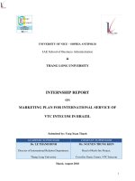 internship report on marketing plan for international service of vtc intecom in brazil