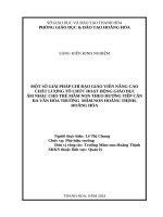 skkn cấp tỉnh một số giải pháp chỉ đạo giáo viên nâng cao chất lượng tổ chức hoạt động giáo dục âm nhạc cho theo hướng tiếp cận đa văn hoá tại trường mầm non hoằng thịnh