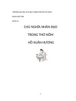CHỦ NGHĨA NHÂN ĐẠO TRONG THƠ NÔM  HỒ XUÂN HƯƠNG