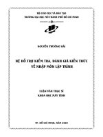 hệ hỗ trợ kiểm tra đánh giá kiến thức về nhập môn lập trình