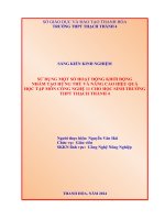 skkn cấp tỉnh sử dụng một số hoạt động khởi động nhằm tạo hứng thú và nâng cao hiệu quả học tập môn công nghệ 11 thpt