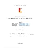 tiểu luận học phần phân tích dữ liệu và tri thức kinh doanh