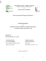internship report on business strategy for local market expansion at alps electric vietnam co ltd