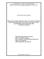 skkn cấp tỉnh một số giải pháp chỉ đạo việc xây dựng trường mầm non hạnh phúc lấy trẻ làm trung tâm