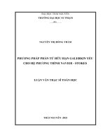 phương pháp phần tử hữu hạn galerkin yếu cho hệ phương trình navier stokes