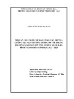 skkn cấp tỉnh một số giải pháp chỉ đạo công tác phòng chống tai nạn thương tích cho trẻ trong trường mầm non mỹ tân huyện ngọc lặc tỉnh thanh hóa năm học 2023 2024