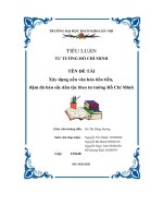 tiểu luận tư tưởng hồ chí minh xây dựng nền văn hóa tiên tiến đậm đà bản sắc dân tộc theo tư tưởng hồ chí minh