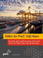 ĐIỂM TIN PWC VIỆT NAM DỰ THẢO NGHỊ QUYẾT ÁP DỤNG CHÍNH SÁCH THUẾ TỐI THIỂU TOÀN CẦU TẠI VIỆT NAM