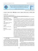 ẨN DỤ TỪ CHỈ VỊ GIÁC “苦 (KHỔ) - ĐẮNG” TRONG TIẾNG HÁN VÀ TIẾNG VIỆT