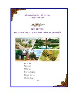 BÀI DỰ THI “Thị xã Sơn Tây – Lịch sử hình thành và phát triển”