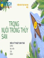 Ứng dụng kỹ thuật sinh thái trong nuôi trồng thủy sản