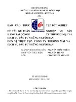 KẾ TOÁN NGHIỆP VỤ BÁN HÀNG TẠI CÔNG TY THƯƠNG MẠI VÀ DỊCH VỤ ĐẦU TƯ NHỮNG NGƯỜI BẠN ĐƠN VỊ THỰC TẬP CÔNG TY THƯƠNG MẠI VÀ DỊCH VỤ ĐẦU TƯ NHỮNG NGƯỜI BẠN