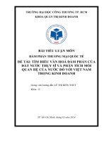 TÌM HIỂU VĂN HOÁ ĐÀM PHÁN CỦA ĐẤT NƯỚC THỤY SĨ VÀ PHÂN TÍCH MỐI QUAN HỆ CỦA NƯỚC ĐÓ VỚI VIỆT NAM TRONG KINH DOANH