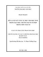 rèn luyện kỹ năng tự học cho học sinh trong dạy học chương đại số tổ hợp trong môn toán 10