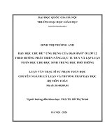 ứng dụng của đạo hàm ở lớp 12 theo hướng phát triển năng lực tư duy và lập luận toán học cho học sinh trung học phổ thông