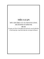 2 tiểu luận giới thiệu tác phẩm tư tưởng của lênin về chủ nghĩa tư bản nhà nước trong tác phẩm bàn về thuế lương thực và quá trình nhận thức vận dụng của đảng ta
