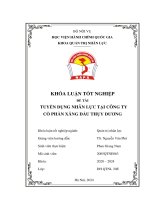 khoá luận tuyển dụng nhân lực tại công ty cổ phần xăng dầu thụy dương