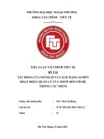 tiểu luận tài chính tiền tệ đề tài tác động của fintech và cách mạng 4 0 đến hoạt động quản lý của nhtw đối với hệ thống các nhtm