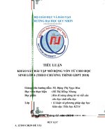 Tiểu luận  khảo sát bài tập mở rộng vốn từ cho học sinh lớp 4 (theo chương trình gdpt 2018)