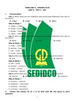 Tieng anh 6 friends plus   unit 8   test 2 (key)