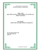 Tiểu luận: Quản lý phát triển nguồn nhân lực trong giáo dục