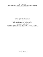 NỘI DUNG ÔN TẬP VIÊN CHỨC NGÀNH Y TẾ  NĂM  VỊ TRÍ VIỆC LÀM Y SĨ HẠNG IV – Y SĨ ĐA KHOA